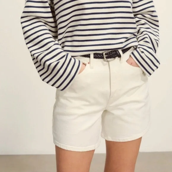 Buck Mason White Denim Rider Shorts - Picture 2 of 8